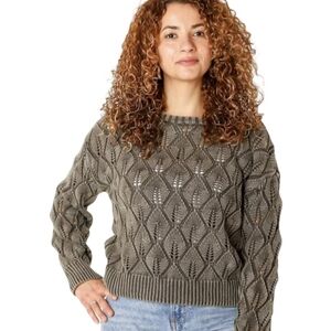 Women's Olive Cable Knit Sweater